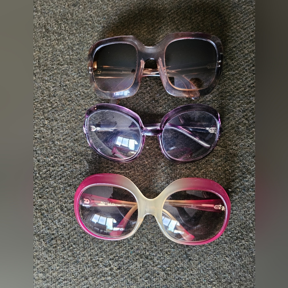 3 Pair Bundle 1960's Vintage Sunglasses, Renauld & Jean Lonvert